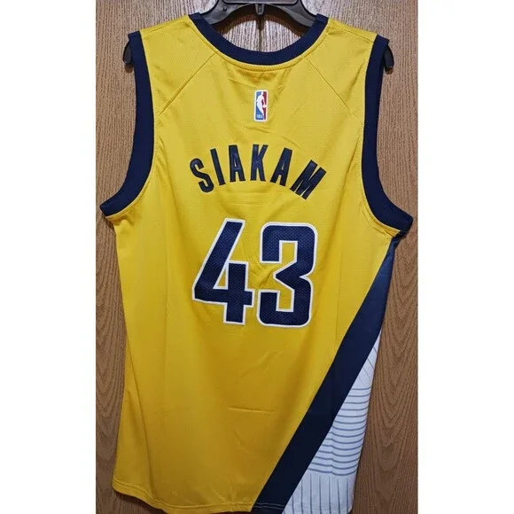Pascal Siakam (Jordan)-(Pacers)-(Jersey)-(Yellow)-(Good Cond.)-(Size:XL)-$95.00 - Picture 3 of 12